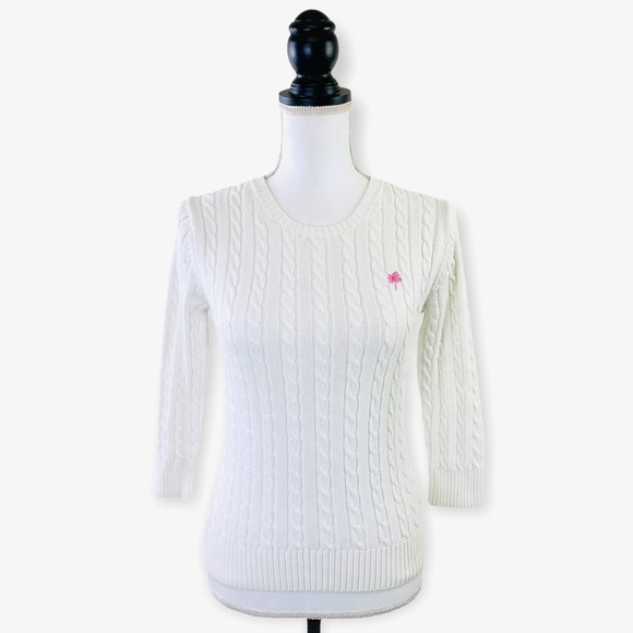 Lilly Pulitzer Sweaters - Lilly Pulitzer Sweater White Crewneck Cable Knit